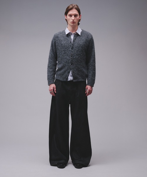 Regen Glanz(レーゲングランツ)の「Brushed mix crewneck knit cardigan / ブラッシュドミックスクルーネックニットカーディガン(カーディガン/ボレロ・メンズ・チャコールグレー/ワインレッド・SMALL/MEDIUM/LARGE)」の11枚目の写真
