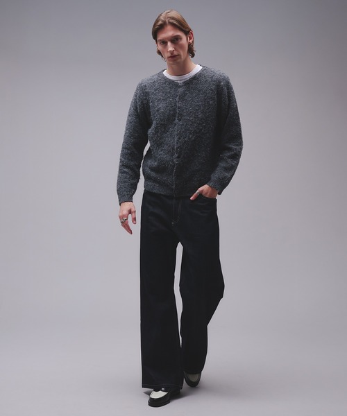 Regen Glanz(レーゲングランツ)の「Brushed mix crewneck knit cardigan / ブラッシュドミックスクルーネックニットカーディガン(カーディガン/ボレロ・メンズ・チャコールグレー/ワインレッド・SMALL/MEDIUM/LARGE)」の15枚目の写真