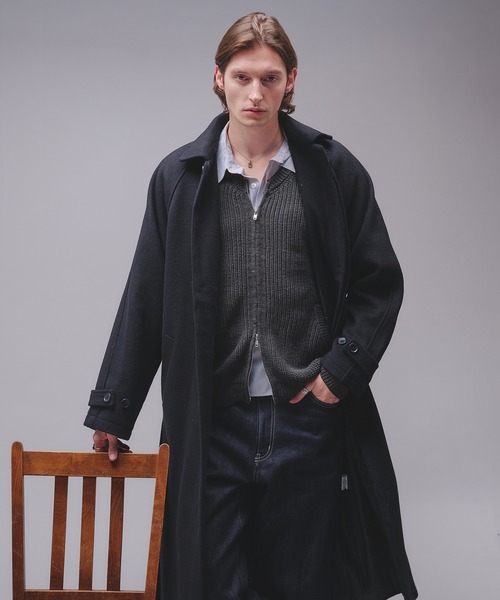 Regen Glanz(レーゲングランツ)の「Brushed mix crewneck knit cardigan / ブラッシュドミックスクルーネックニットカーディガン(カーディガン/ボレロ・メンズ・チャコールグレー/ワインレッド・SMALL/MEDIUM/LARGE)」の9枚目の写真