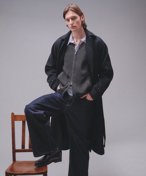 Regen Glanz(レーゲングランツ)の「Brushed mix crewneck knit cardigan / ブラッシュドミックスクルーネックニットカーディガン(カーディガン/ボレロ・メンズ・チャコールグレー/ワインレッド・SMALL/MEDIUM/LARGE)」の16枚目の写真