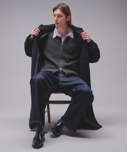 Regen Glanz(レーゲングランツ)の「Brushed mix crewneck knit cardigan / ブラッシュドミックスクルーネックニットカーディガン(カーディガン/ボレロ・メンズ・チャコールグレー/ワインレッド・SMALL/MEDIUM/LARGE)」の19枚目の写真