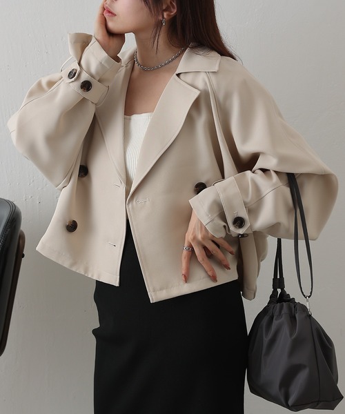 COLONY 2139（コロニートゥーワンスリーナイン）の「ショートトレンチコート（トレンチコート・レディース・ネイビー/ベージュ/ライトベージュ・FREE）」の2枚目の写真