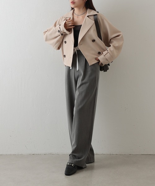 COLONY 2139（コロニートゥーワンスリーナイン）の「ショートトレンチコート（トレンチコート・レディース・ネイビー/ベージュ/ライトベージュ・FREE）」の9枚目の写真