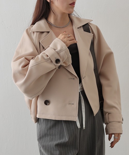 COLONY 2139（コロニートゥーワンスリーナイン）の「ショートトレンチコート（トレンチコート・レディース・ネイビー/ベージュ/ライトベージュ・FREE）」の7枚目の写真