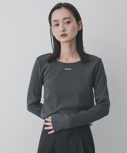 SENSE OF PLACE by URBAN RESEARCH(センスオブプレイスバイアーバンリサーチ)の「プレートツキバレエネックトップ(Tシャツ/カットソー・レディース・オフホワイト/チャコールグレー/グレー/ピンク・ONE)」の5枚目の写真