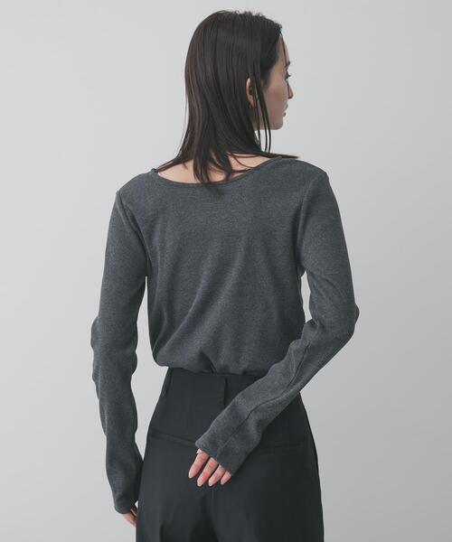 SENSE OF PLACE by URBAN RESEARCH(センスオブプレイスバイアーバンリサーチ)の「プレートツキバレエネックトップ(Tシャツ/カットソー・レディース・オフホワイト/チャコールグレー/グレー/ピンク・ONE)」の6枚目の写真
