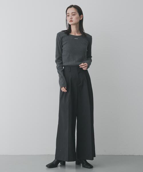 SENSE OF PLACE by URBAN RESEARCH(センスオブプレイスバイアーバンリサーチ)の「プレートツキバレエネックトップ(Tシャツ/カットソー・レディース・オフホワイト/チャコールグレー/グレー/ピンク・ONE)」の7枚目の写真