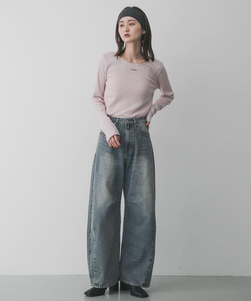 SENSE OF PLACE by URBAN RESEARCH（センスオブプレイスバイアーバンリサーチ）の「【累計販売点数3000点突破】プレートツキバレエネックトップ/オフィスカジュアル/通勤/ベーシック/リブ/春カラー（Tシャツ/カットソー・レディース・オフホワイト/チャコールグレー/グレー/ピンク・ONE）」の5枚目の写真