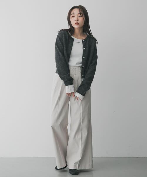 SENSE OF PLACE by URBAN RESEARCH（センスオブプレイスバイアーバンリサーチ）の「【累計販売点数3000点突破】プレートツキバレエネックトップ/オフィスカジュアル/通勤/ベーシック/リブ/春カラー（Tシャツ/カットソー・レディース・オフホワイト/チャコールグレー/グレー/ピンク・ONE）」の10枚目の写真