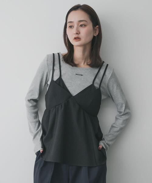 SENSE OF PLACE by URBAN RESEARCH（センスオブプレイスバイアーバンリサーチ）の「【累計販売点数3000点突破】プレートツキバレエネックトップ/オフィスカジュアル/通勤/ベーシック/リブ/春カラー（Tシャツ/カットソー・レディース・オフホワイト/チャコールグレー/グレー/ピンク・ONE）」の13枚目の写真