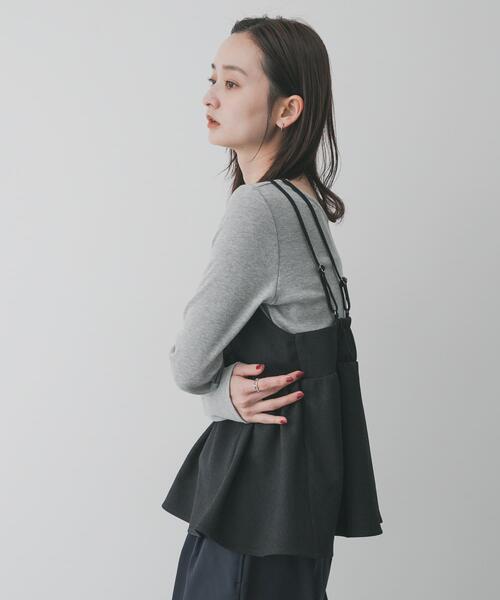 SENSE OF PLACE by URBAN RESEARCH（センスオブプレイスバイアーバンリサーチ）の「【累計販売点数3000点突破】プレートツキバレエネックトップ/オフィスカジュアル/通勤/ベーシック/リブ/春カラー（Tシャツ/カットソー・レディース・オフホワイト/チャコールグレー/グレー/ピンク・ONE）」の14枚目の写真