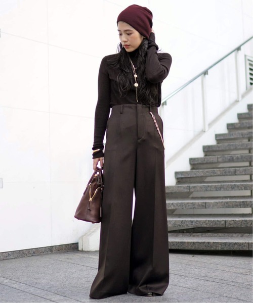 AP STUDIO（エーピーストゥディオ）の「ウールシルクタートルネックニット（ニット/セーター・レディース・ブラック/チョコ・FREE）」の13枚目の写真