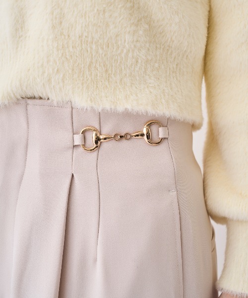 SWINGLE（スウィングル）の「ビット付きハイウエストワイドパンツ（その他パンツ・レディース・ライトベージュ/グレー/ネイビー・MEDIUM/SMALL）」の6枚目の写真