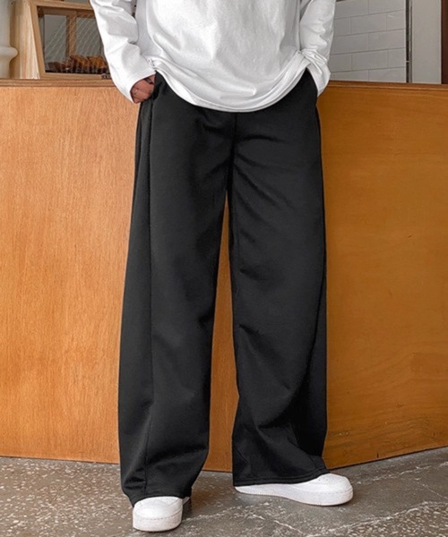 NOWLE（ノウル）の「【NOWLE】バギーフィット 切り替えデザイン スウェットパンツ（スウェットパンツ・メンズ・ブラック/グレー・LARGE/MEDIUM/X-LARGE）」の3枚目の写真