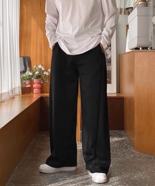 NOWLE（ノウル）の「【NOWLE】バギーフィット 切り替えデザイン スウェットパンツ（スウェットパンツ・メンズ・ブラック/グレー・LARGE/MEDIUM/X-LARGE）」の6枚目の写真