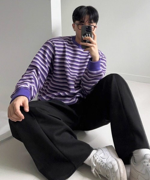 NOWLE（ノウル）の「【NOWLE】バギーフィット 切り替えデザイン スウェットパンツ（スウェットパンツ・メンズ・ブラック/グレー・LARGE/MEDIUM/X-LARGE）」の11枚目の写真