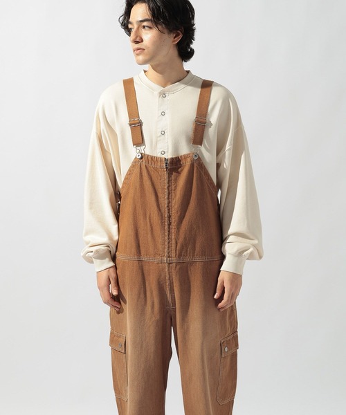 niko and...（ニコアンド）の「[niko and ...JEANS] WIDE DENIM OVERALLS（サロペット/オーバーオール・メンズ・インディゴブルー/ブラウン・LARGE/MEDIUM）」の15枚目の写真