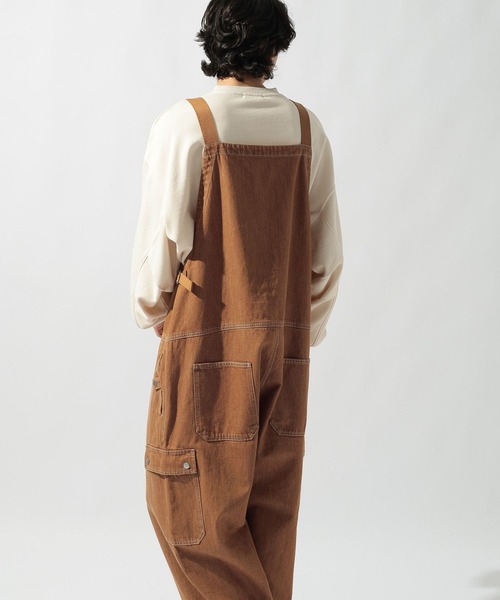 niko and...（ニコアンド）の「[niko and ...JEANS] WIDE DENIM OVERALLS（サロペット/オーバーオール・メンズ・インディゴブルー/ブラウン・LARGE/MEDIUM）」の16枚目の写真