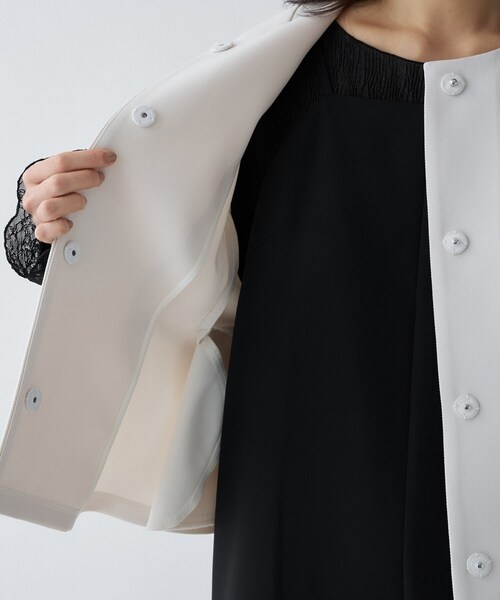 cloenc（クロエンス）の「【セットアップ／オケージョン／手洗い可】フォルムジャケット（ブルゾン・レディース・ブラック/ネイビー/オフホワイト・01/02/03）」の17枚目の写真