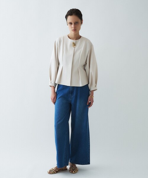 cloenc（クロエンス）の「【セットアップ／オケージョン／手洗い可】フォルムジャケット（ブルゾン・レディース・ブラック/ネイビー/オフホワイト・01/02/03）」の18枚目の写真