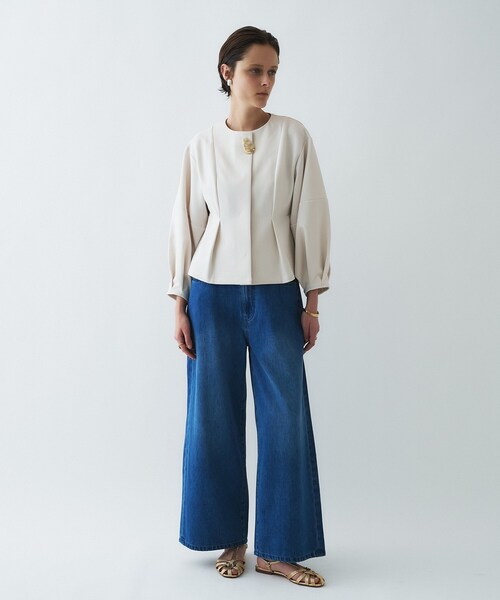 cloenc（クロエンス）の「【セットアップ／オケージョン／手洗い可】フォルムジャケット（ブルゾン・レディース・ブラック/ネイビー/オフホワイト・01/02/03）」の19枚目の写真