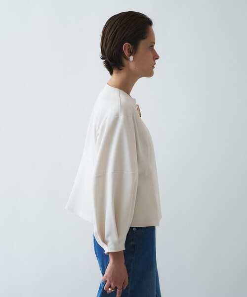 cloenc（クロエンス）の「【セットアップ／オケージョン／手洗い可】フォルムジャケット（ブルゾン・レディース・ブラック/ネイビー/オフホワイト・01/02/03）」の22枚目の写真