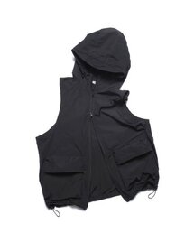 ROCKPSYCHO（ロックサイコ）の「ナイロンフードパーカーベスト-ブラック（ベスト）」
