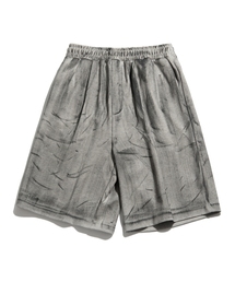 UNLC（ユーエヌエルシー）の「ダーティハンドペインティングバミューダパンツメランジグレー（その他パンツ）」