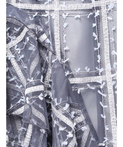 MERCURYDUO（マーキュリーデュオ）の「アシメヘムラッフルフレアスカート（スカート・レディース・ネイビー/オフホワイト・SMALL/MEDIUM）」の4枚目の写真