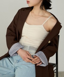【Cherir Mignon】カップ付きシアーシャーリングキャミソール