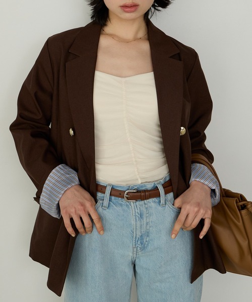 Cherir Mignon(シェリルミニョン)の「【Cherir Mignon】カップ付きシアーシャーリングキャミソール(キャミソール・レディース・アイボリー/ブラック/ピンク・FREE)」の16枚目の写真