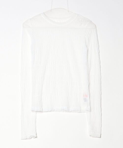 gossip!ロサンゼルス(ゴシップロサンゼルス)の「シャーリングテクスチャー シアートップス(Tシャツ/カットソー・レディース・ホワイト/オフホワイト/ブラック・FREE)」の6枚目の写真