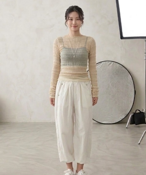 gossip!ロサンゼルス(ゴシップロサンゼルス)の「シャーリングテクスチャー シアートップス(Tシャツ/カットソー・レディース・ホワイト/オフホワイト/ブラック・FREE)」の8枚目の写真