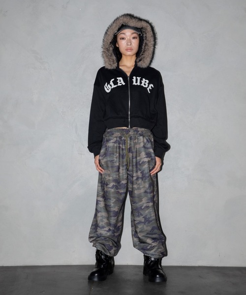 3.3 Field Trip (3.3フィールドトリップ)の「【セットアップ着用可能】3.3 Field Trip/バックワッペンスウェットパンツ(スウェットパンツ・レディース・ブラック/グリーン系カモフラージュ/レッド/グレー系カモフラージュ/グレー/ネイビー・FREE)」の8枚目の写真