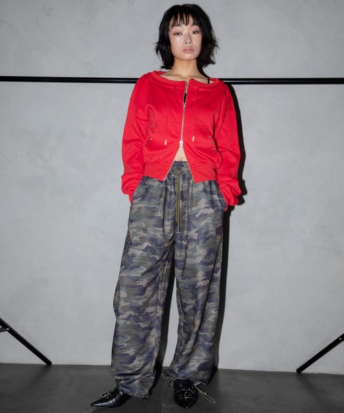 3.3 Field Trip (3.3フィールドトリップ)の「【セットアップ着用可能】3.3 Field Trip/バックワッペンスウェットパンツ(スウェットパンツ・レディース・ブラック/グリーン系カモフラージュ/レッド/グレー系カモフラージュ/グレー/ネイビー・FREE)」の12枚目の写真