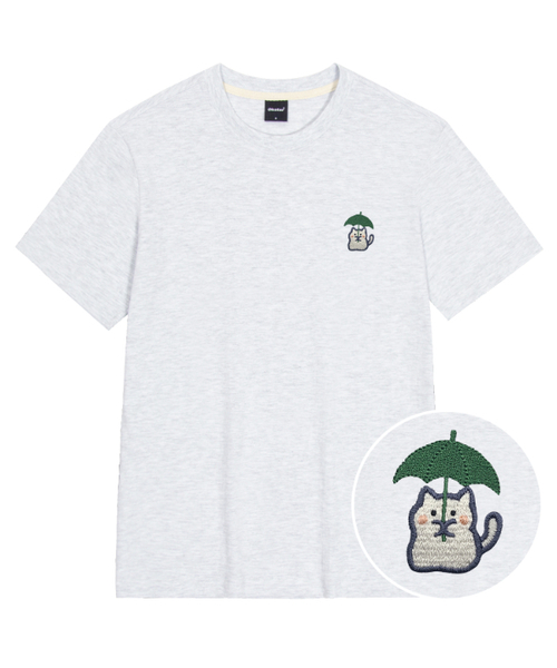 OKSTAR(オクスター)の「レーンニット刺繍半袖(Tシャツ/カットソー・レディース・ブラック/カーキ/グレー/ダークグリーン/クリーム/ホワイト/ライトグレー/ネイビー/ダークブルー/ダークグレー/ライトベージュ・SMALL/MEDIUM/LARGE/X-LARGE/2XL/3XL/4XL)」の3枚目の写真