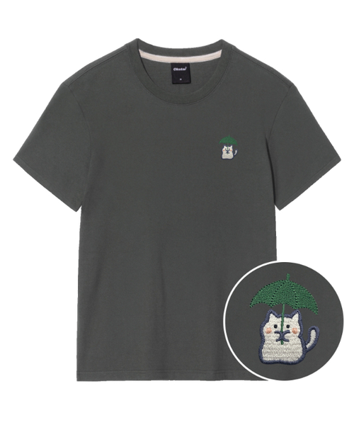 OKSTAR(オクスター)の「レーンニット刺繍半袖(Tシャツ/カットソー・レディース・ブラック/カーキ/グレー/ダークグリーン/クリーム/ホワイト/ライトグレー/ネイビー/ダークブルー/ダークグレー/ライトベージュ・SMALL/MEDIUM/LARGE/X-LARGE/2XL/3XL/4XL)」の5枚目の写真