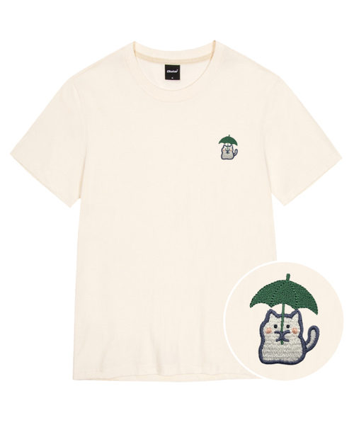 OKSTAR(オクスター)の「レーンニット刺繍半袖(Tシャツ/カットソー・レディース・ブラック/カーキ/グレー/ダークグリーン/クリーム/ホワイト/ライトグレー/ネイビー/ダークブルー/ダークグレー/ライトベージュ・SMALL/MEDIUM/LARGE/X-LARGE/2XL/3XL/4XL)」の6枚目の写真