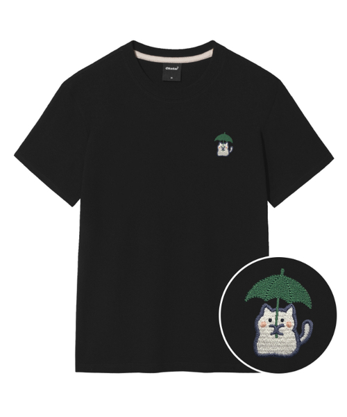 OKSTAR(オクスター)の「レーンニット刺繍半袖(Tシャツ/カットソー・レディース・ブラック/カーキ/グレー/ダークグリーン/クリーム/ホワイト/ライトグレー/ネイビー/ダークブルー/ダークグレー/ライトベージュ・SMALL/MEDIUM/LARGE/X-LARGE/2XL/3XL/4XL)」の2枚目の写真