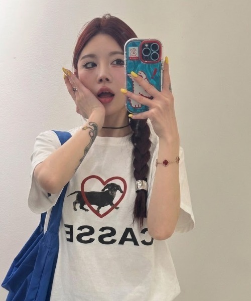 SHEPP(シープ)の「【26年春夏新作】ドッグプリントオーバーサイズTシャツ(Tシャツ/カットソー・レディース・ホワイト・M/L)」の4枚目の写真