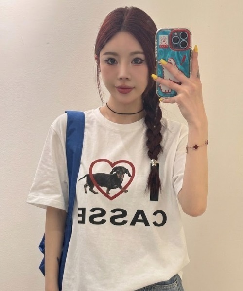 SHEPP(シープ)の「【26年春夏新作】ドッグプリントオーバーサイズTシャツ(Tシャツ/カットソー・レディース・ホワイト・M/L)」の5枚目の写真