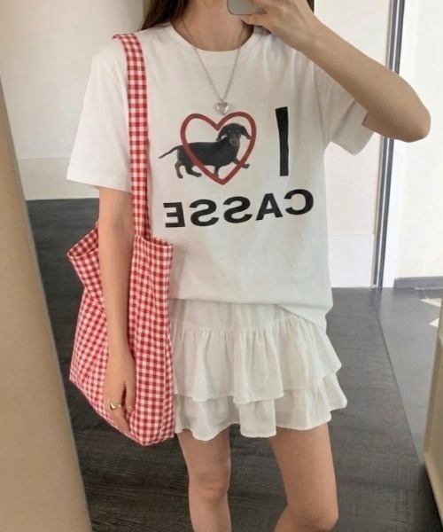 SHEPP(シープ)の「【26年春夏新作】ドッグプリントオーバーサイズTシャツ(Tシャツ/カットソー・レディース・ホワイト・M/L)」の3枚目の写真