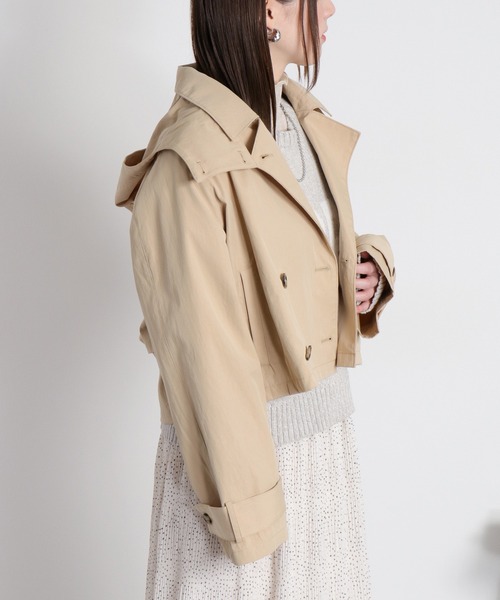 cepo（セポ）の「〈2way〉フーディーショートトレンチコート（トレンチコート・レディース・オフホワイト/ベージュ・M）」の22枚目の写真