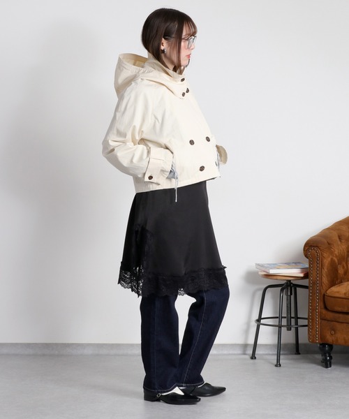 cepo（セポ）の「〈2way〉フーディーショートトレンチコート（トレンチコート・レディース・オフホワイト/ベージュ・M）」の3枚目の写真