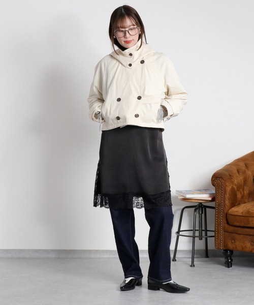 cepo（セポ）の「〈2way〉フーディーショートトレンチコート（トレンチコート・レディース・オフホワイト/ベージュ・M）」の8枚目の写真