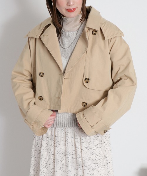 cepo（セポ）の「〈2way〉フーディーショートトレンチコート（トレンチコート・レディース・オフホワイト/ベージュ・M）」の18枚目の写真