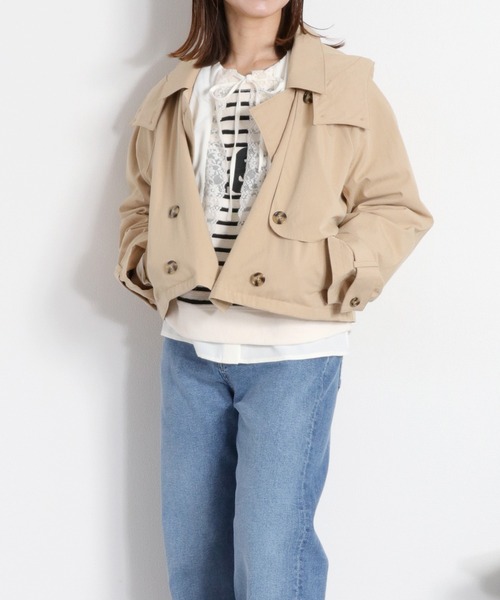 cepo（セポ）の「〈2way〉フーディーショートトレンチコート（トレンチコート・レディース・オフホワイト/ベージュ・M）」の11枚目の写真