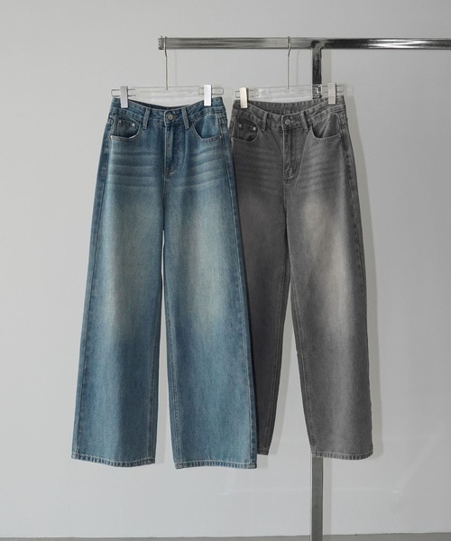 chuclla(チュクラ)の「ウォッシュワイド ストレートデニム chw26s066(デニムパンツ・レディース・グレー/ブルー・M/L/S)」の7枚目の写真