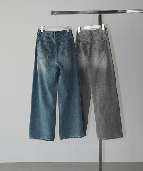 chuclla(チュクラ)の「ウォッシュワイド ストレートデニム chw26s066(デニムパンツ・レディース・グレー/ブルー・M/L/S)」の8枚目の写真