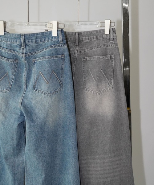 chuclla(チュクラ)の「ウォッシュワイド ストレートデニム chw26s066(デニムパンツ・レディース・グレー/ブルー・M/L/S)」の11枚目の写真